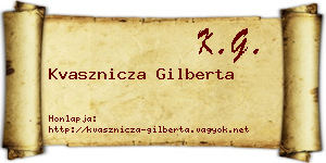 Kvasznicza Gilberta névjegykártya